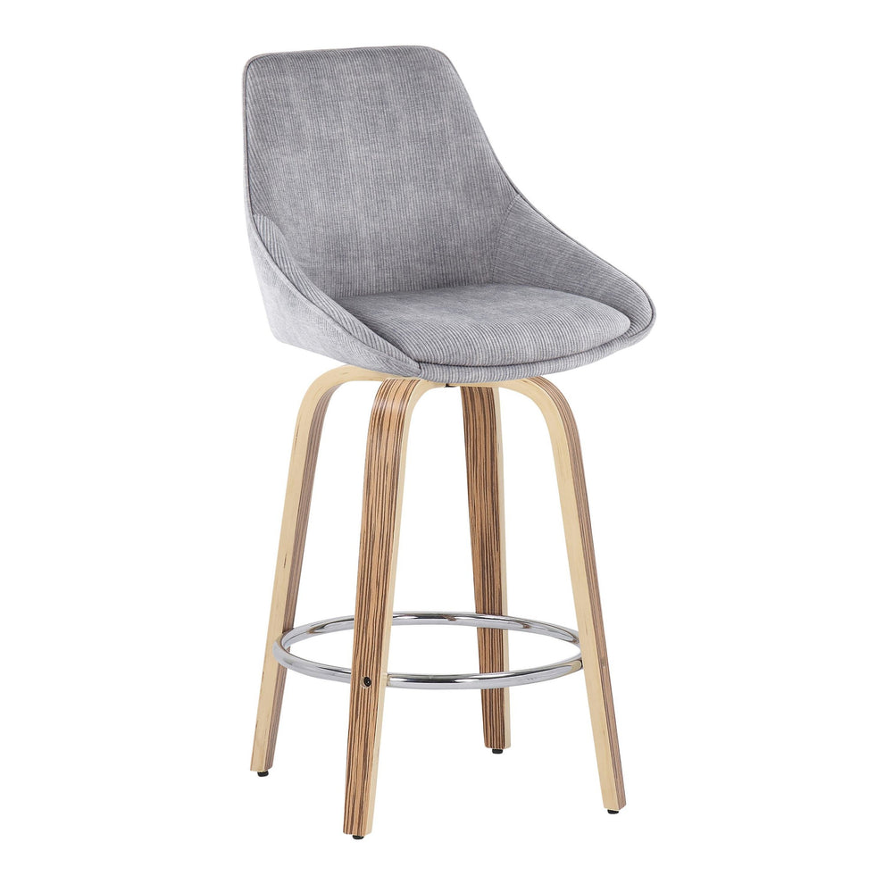 Diana Fixed Height Counter Stool - Set of 2 Blue By LumiSource | Counter Stools | Modishstore - 8
