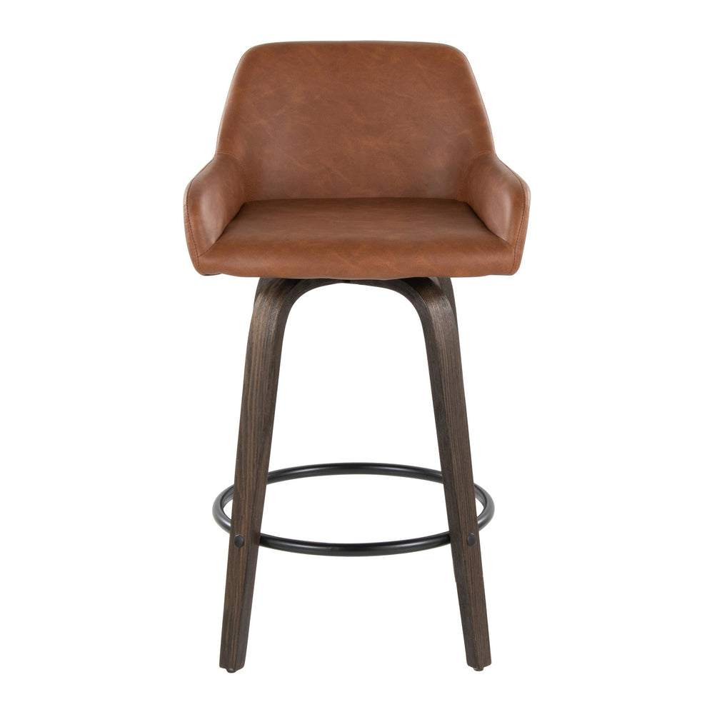 Daniella 26" Fixed-Height Counter Stool - Set of 2 By LumiSource - B26-DNLAPU-GRTZQ2 BNCAM2 | Counter Stools | Modishstore - 9
