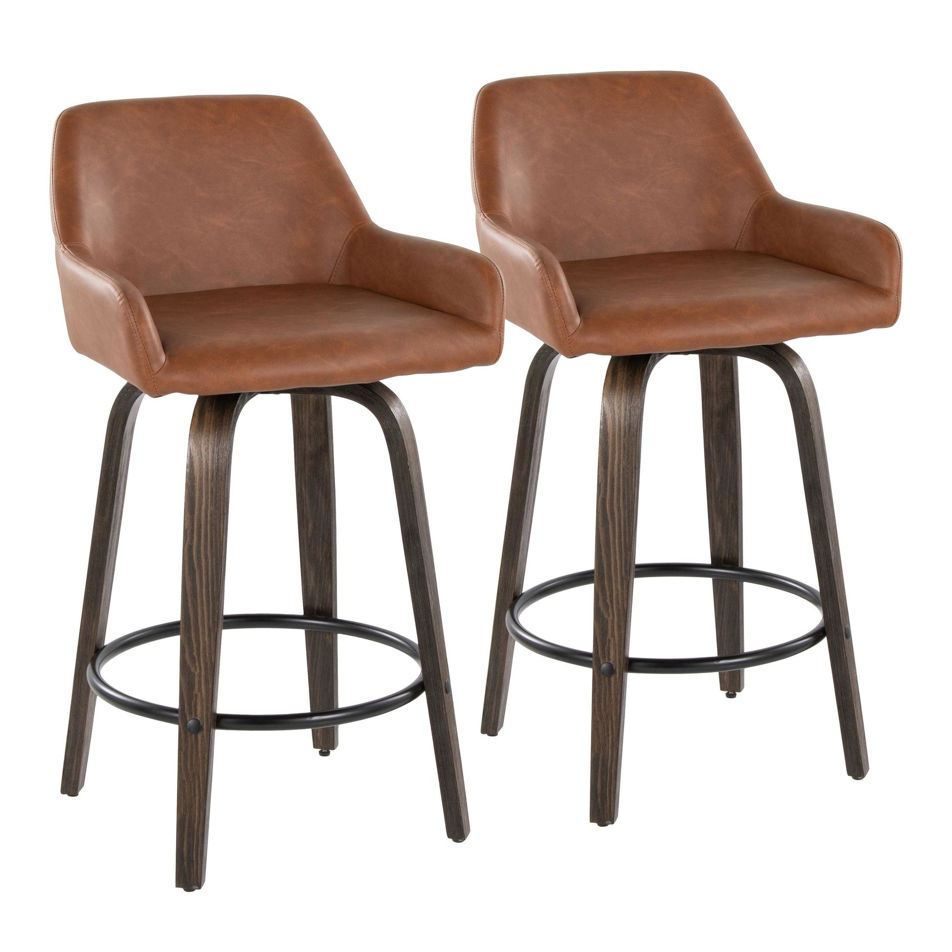 Daniella 26" Fixed-Height Counter Stool - Set of 2 By LumiSource - B26-DNLAPU-GRTZQ2 BNCAM2 | Counter Stools | Modishstore - 5