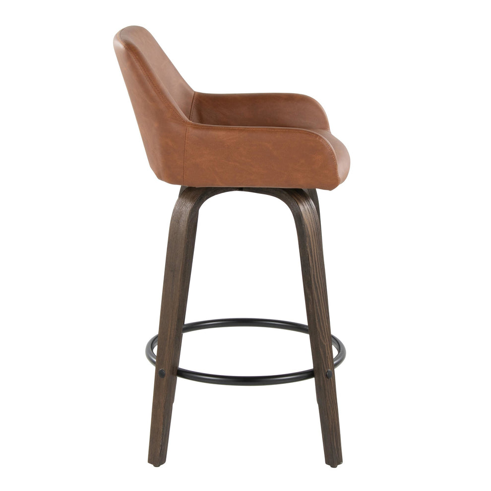 Daniella 26" Fixed-Height Counter Stool - Set of 2 By LumiSource - B26-DNLAPU-GRTZQ2 BNCAM2 | Counter Stools | Modishstore - 7