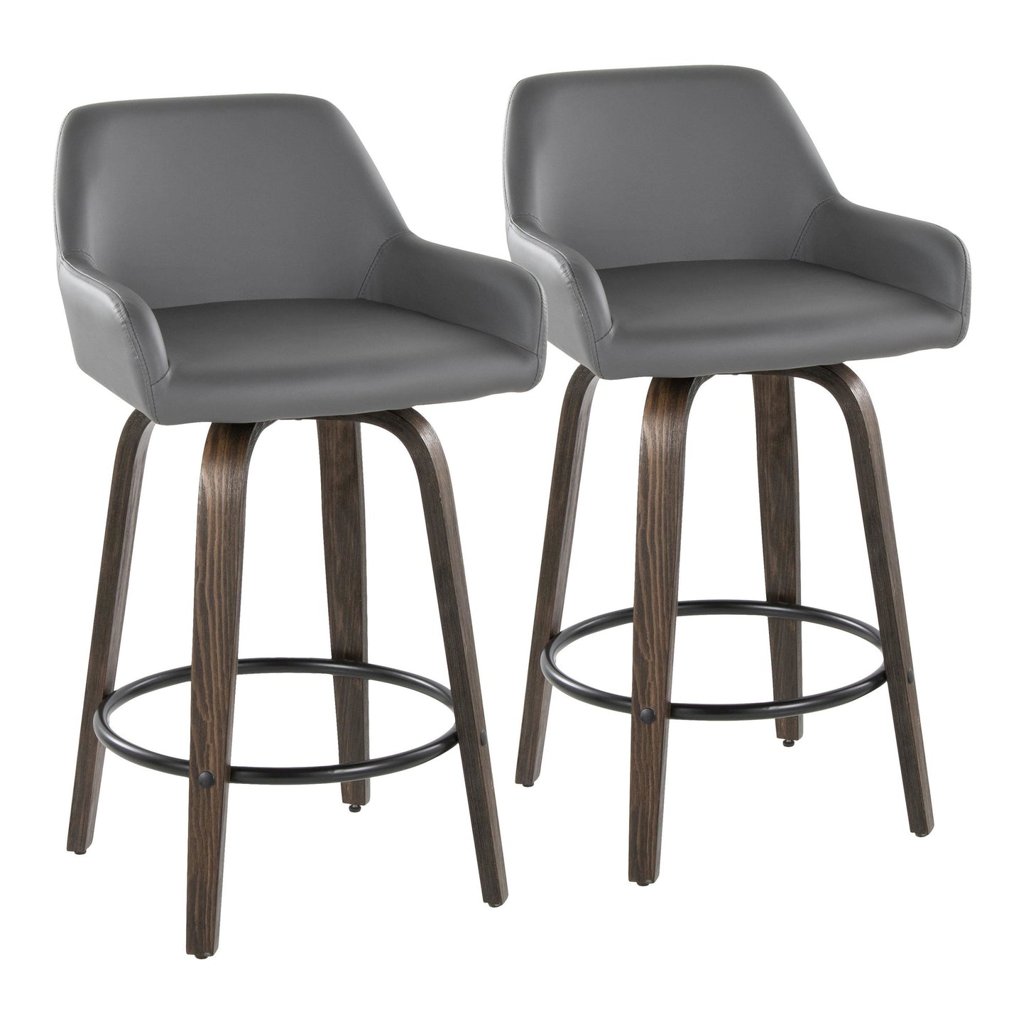 Daniella 26" Fixed-Height Counter Stool - Set of 2 By LumiSource - B26-DNLAPU-GRTZQ2 BNCAM2 | Counter Stools | Modishstore - 15