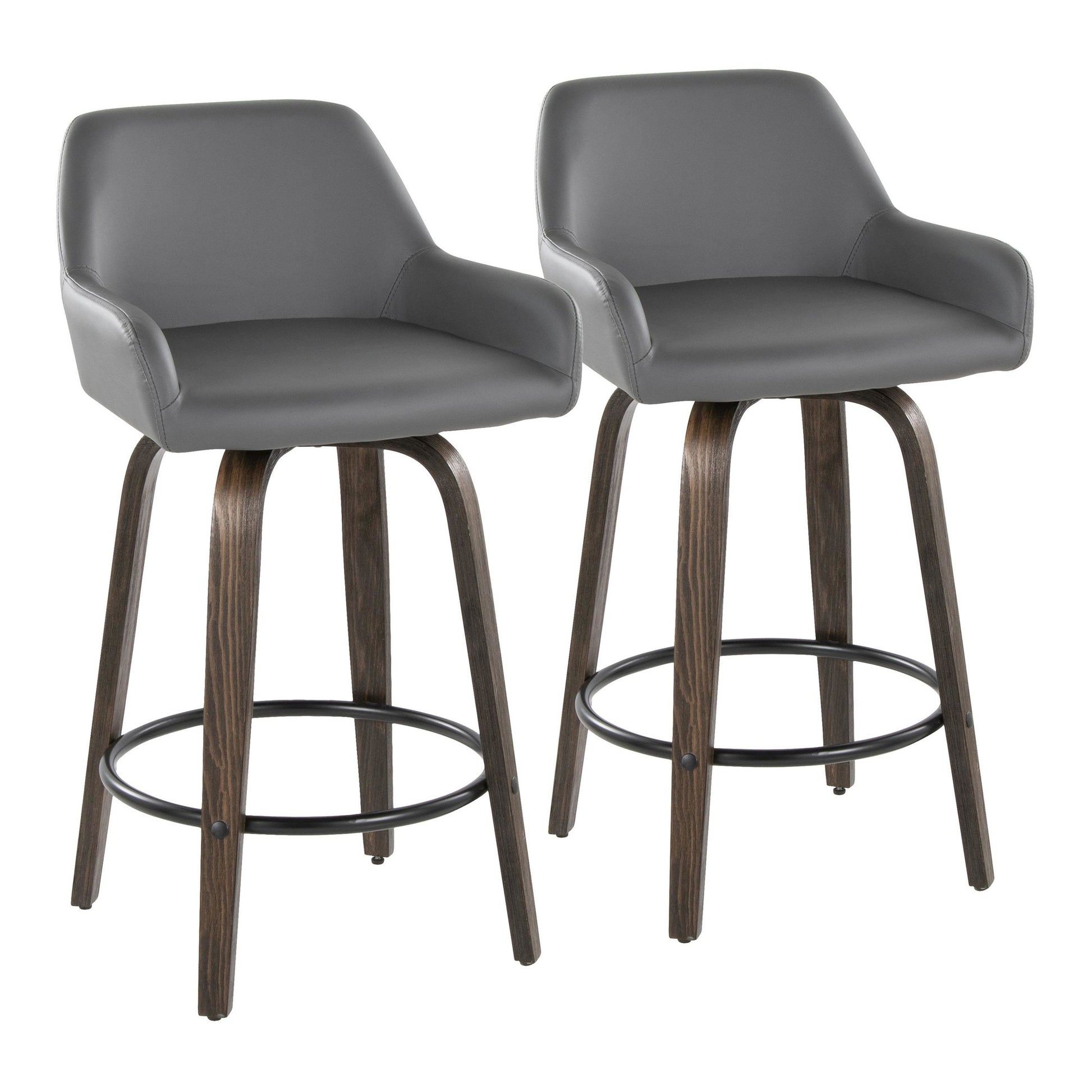Daniella 26" Fixed-Height Counter Stool - Set of 2 By LumiSource - B26-DNLAPU-GRTZQ2 BNCAM2 | Counter Stools | Modishstore - 15