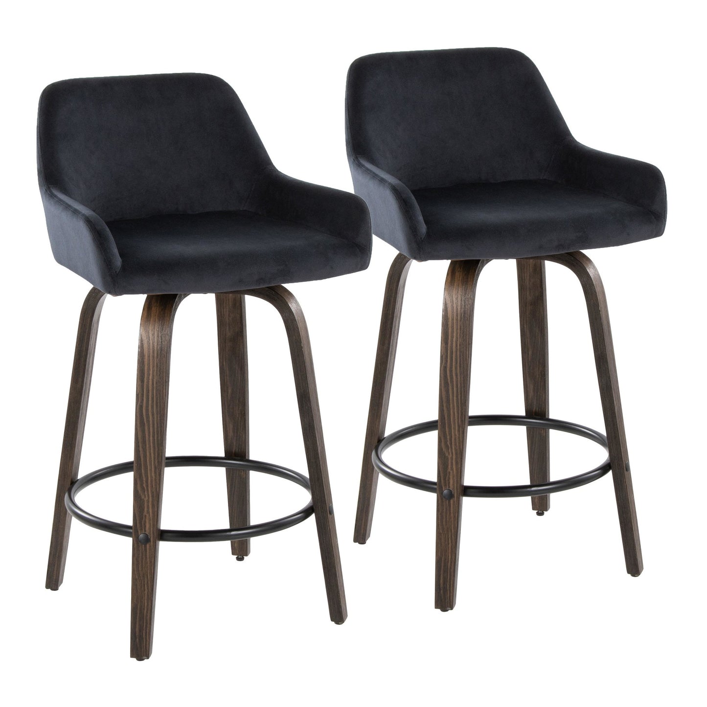 Daniella 26" Fixed-Height Counter Stool - Set of 2 By LumiSource - B26-DNLAV-GRTZQ2 BNBK2 | Counter Stools | Modishstore - 5