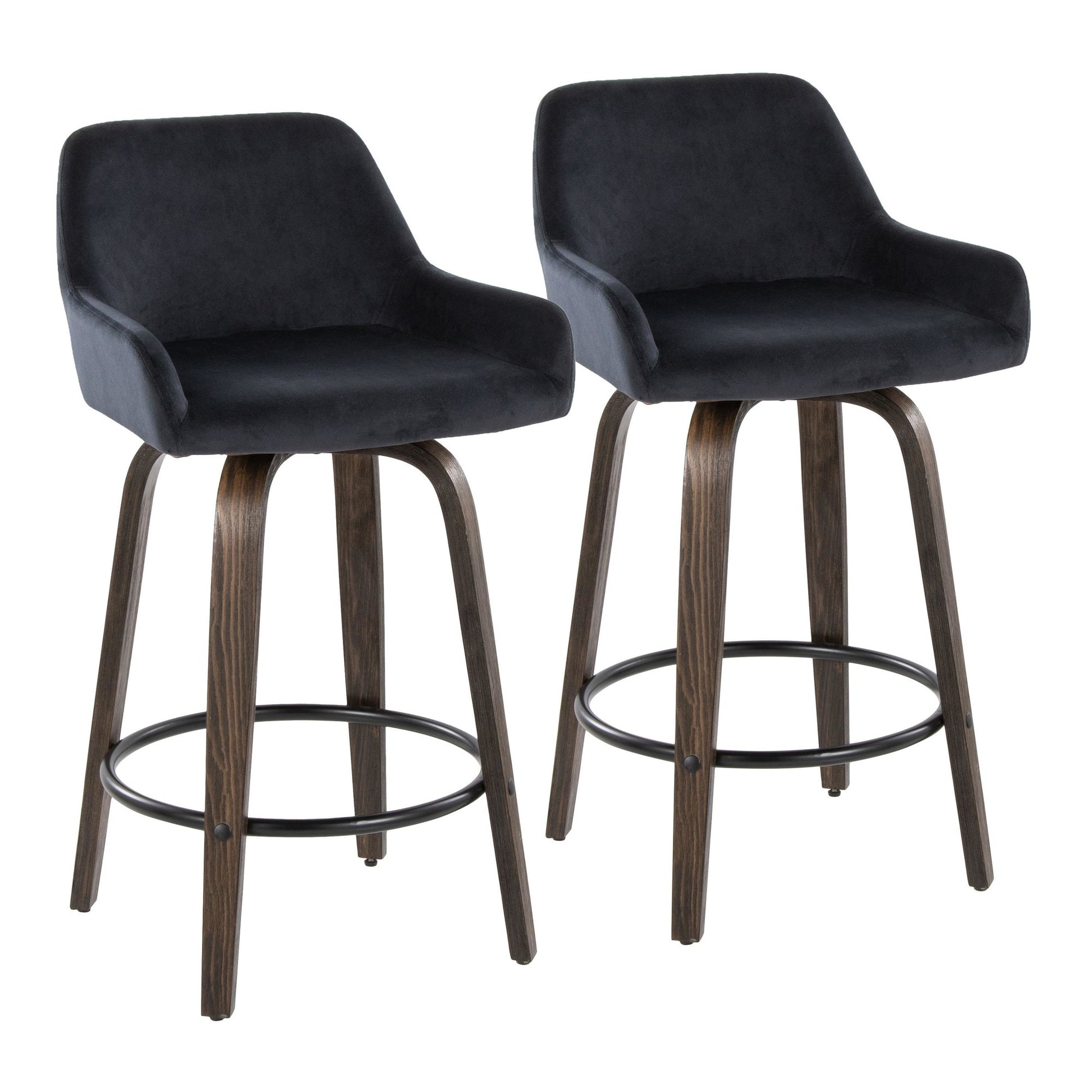 Daniella 26" Fixed-Height Counter Stool - Set of 2 By LumiSource - B26-DNLAV-GRTZQ2 BNBK2 | Counter Stools | Modishstore - 5