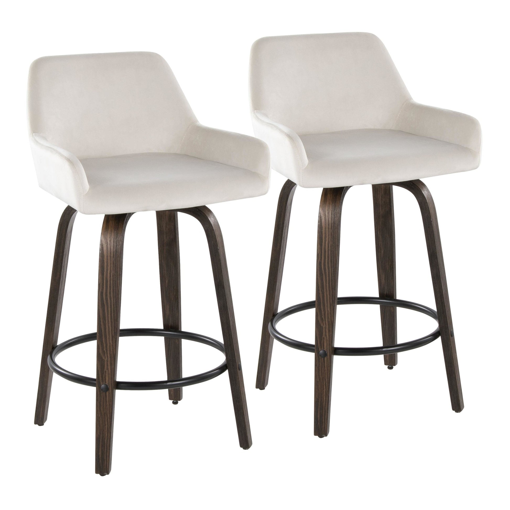 Daniella 26" Fixed-Height Counter Stool - Set of 2 By LumiSource - B26-DNLAV-GRTZQ2 BNBK2 | Counter Stools | Modishstore - 15