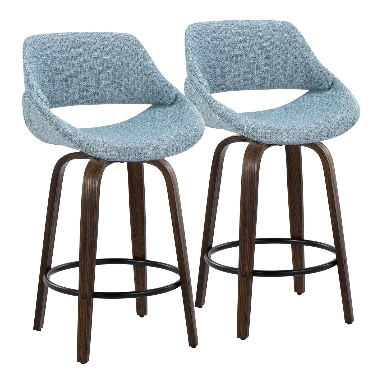 Fabrico 26" Fixed-Height Counter Stool - Set of 2 By LumiSource - B26-FBCOFB-GRTZQ2 BNBU2 | Counter Stools | Modishstore - 5