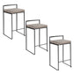 Fuji Stacker 26" Fixed-Height Counter Stool - Set of 3 By LumiSource - B26-FUJIFB BKBN3 | Counter Stools | Modishstore - 25