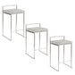 Fuji Stacker 26" Fixed-Height Counter Stool - Set of 3 By LumiSource - B26-FUJIFB SSLGY3 | Counter Stools | Modishstore - 3
