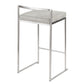 Fuji Stacker 26" Fixed-Height Counter Stool - Set of 3 By LumiSource - B26-FUJIFB SSLGY3 | Counter Stools | Modishstore - 6