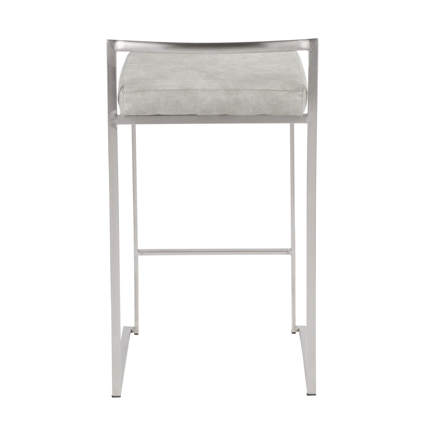 Fuji Stacker 26" Fixed-Height Counter Stool - Set of 3 By LumiSource - B26-FUJIFB SSLGY3 | Counter Stools | Modishstore - 8