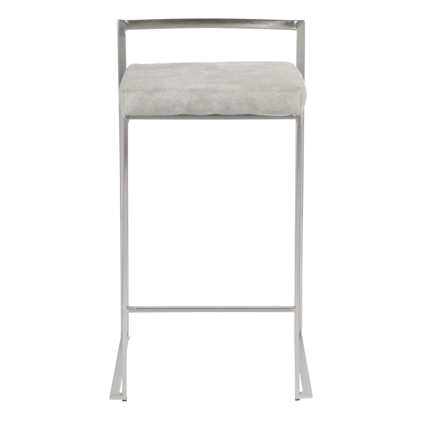 Fuji Stacker 26" Fixed-Height Counter Stool - Set of 3 By LumiSource - B26-FUJIFB SSLGY3 | Counter Stools | Modishstore - 7