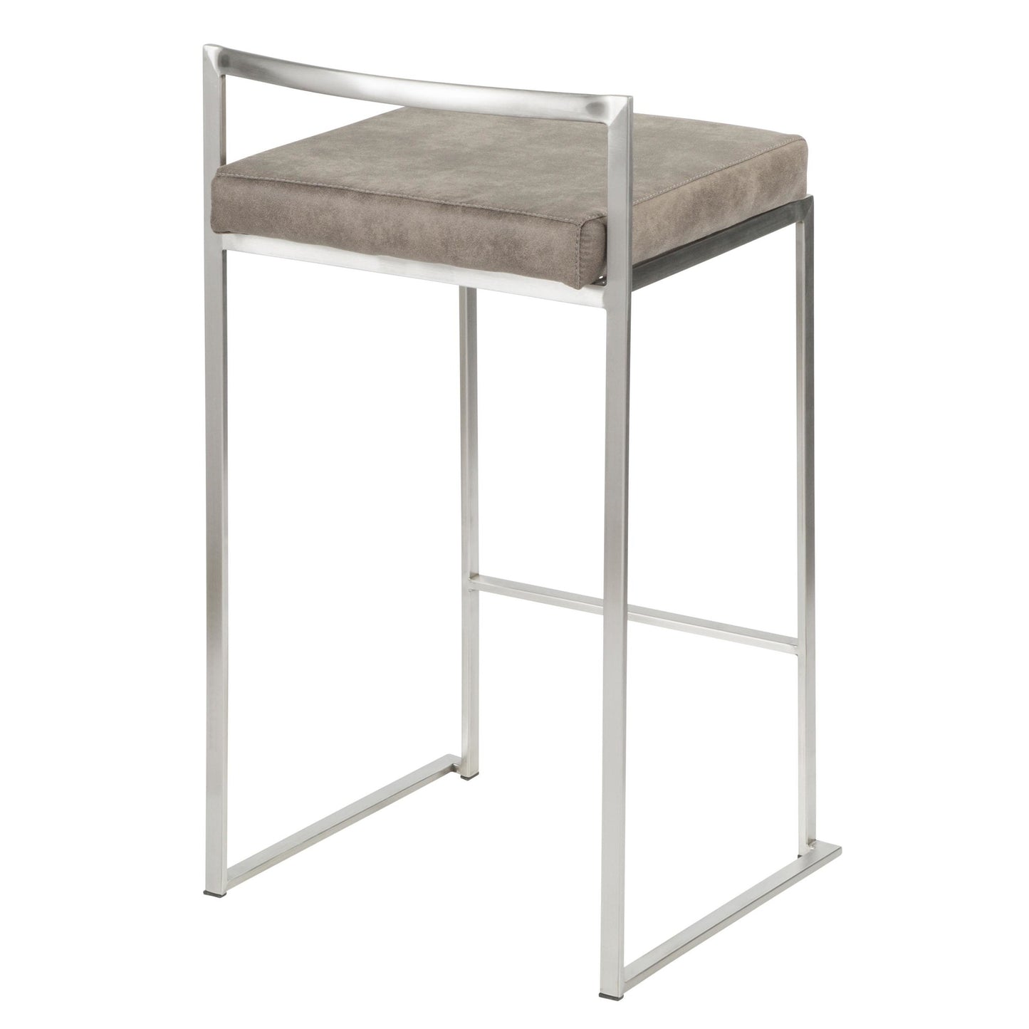 Fuji Stacker 26" Fixed-Height Counter Stool - Set of 3 By LumiSource - B26-FUJIFB SSLGY3 | Counter Stools | Modishstore - 14