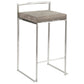 Fuji Stacker 26" Fixed-Height Counter Stool - Set of 3 By LumiSource - B26-FUJIFB SSLGY3 | Counter Stools | Modishstore - 12