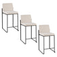 Fuji High Back 26" Fixed-Height Counter Stool - Set of 3 By LumiSource - B26-FUJIHBFB BKBG3 | Counter Stools | Modishstore - 3