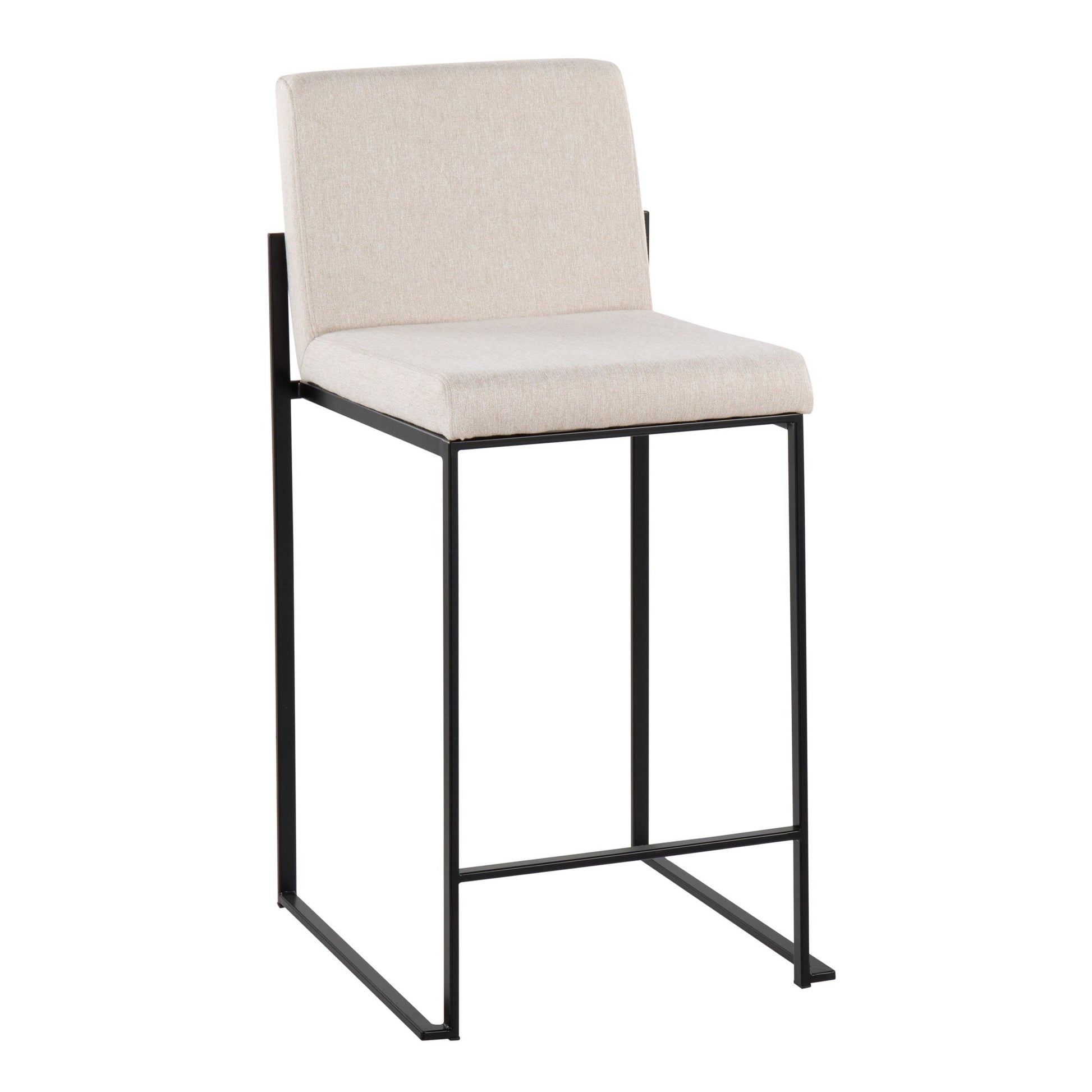 Fuji High Back 26" Fixed-Height Counter Stool - Set of 3 By LumiSource - B26-FUJIHBFB BKBG3 | Counter Stools | Modishstore - 4