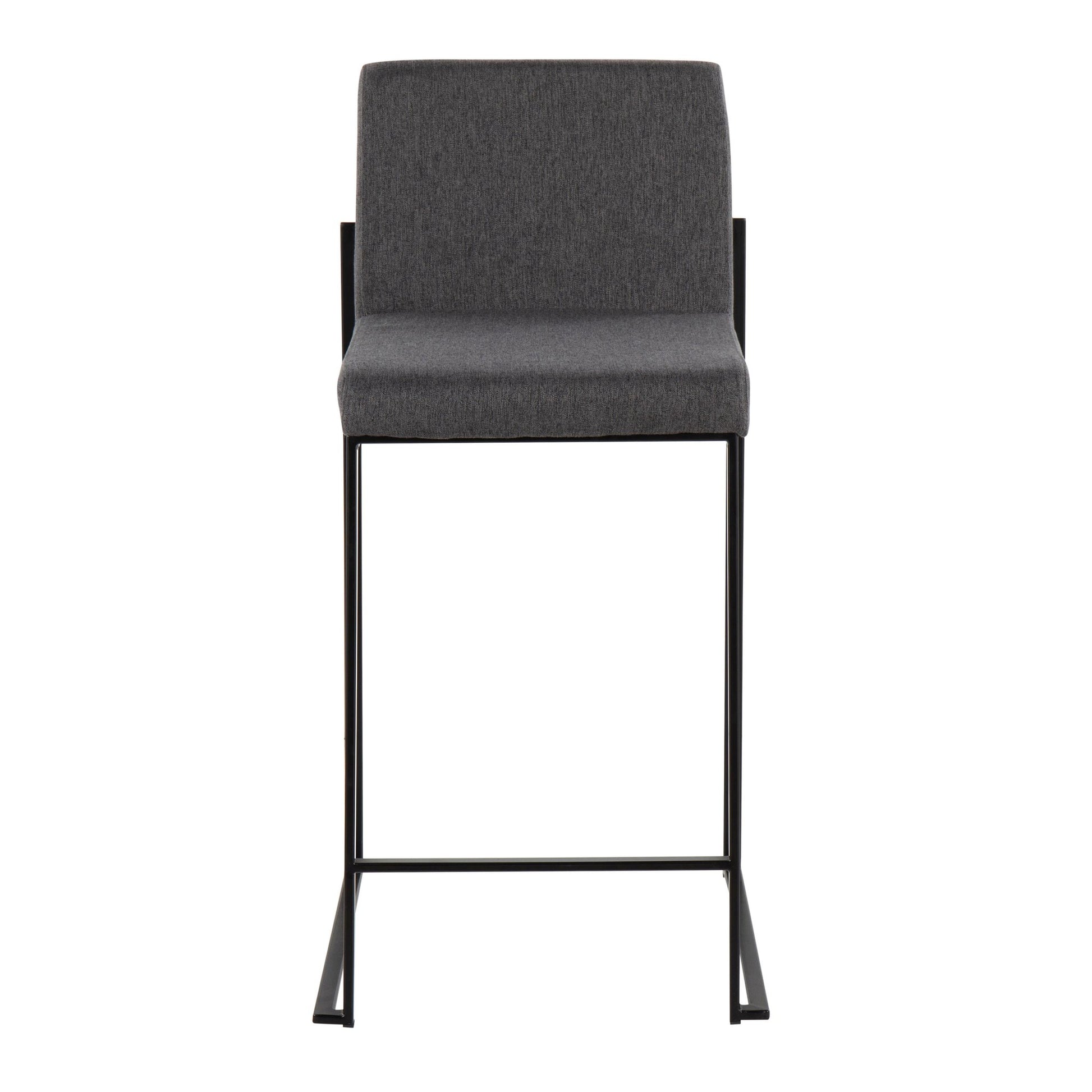 Fuji High Back 26" Fixed-Height Counter Stool - Set of 3 By LumiSource - B26-FUJIHBFB BKBG3 | Counter Stools | Modishstore - 15