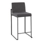 Fuji High Back 26" Fixed-Height Counter Stool - Set of 3 By LumiSource - B26-FUJIHBFB BKBG3 | Counter Stools | Modishstore - 12