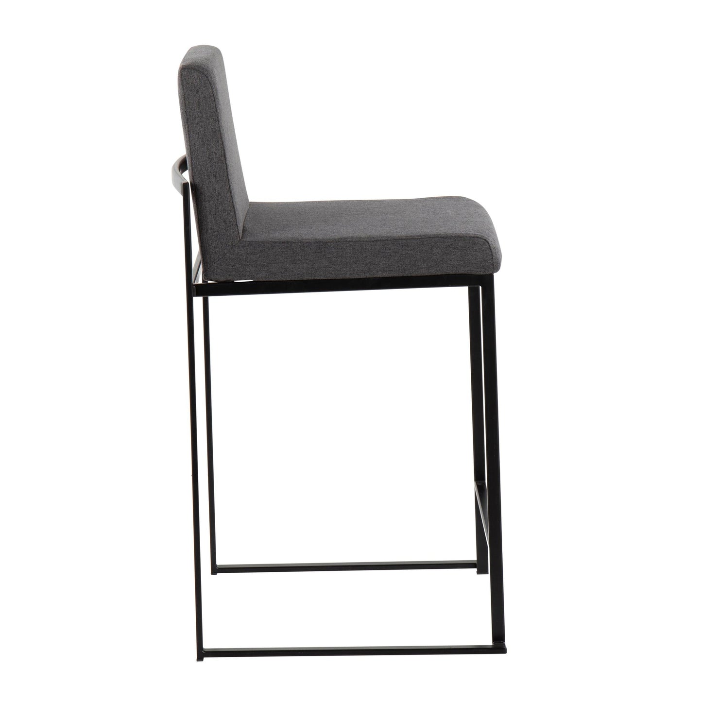 Fuji High Back 26" Fixed-Height Counter Stool - Set of 3 By LumiSource - B26-FUJIHBFB BKBG3 | Counter Stools | Modishstore - 13