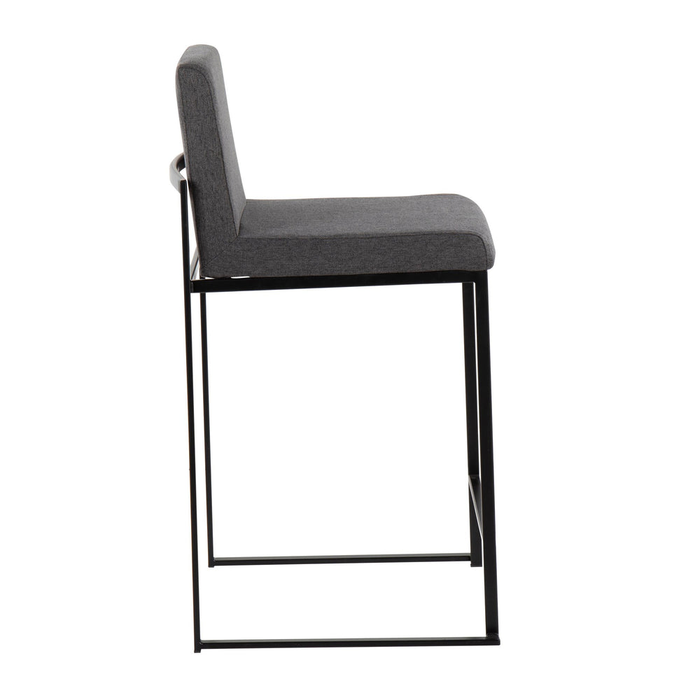Fuji High Back 26" Fixed-Height Counter Stool - Set of 3 By LumiSource - B26-FUJIHBFB BKBG3 | Counter Stools | Modishstore - 13