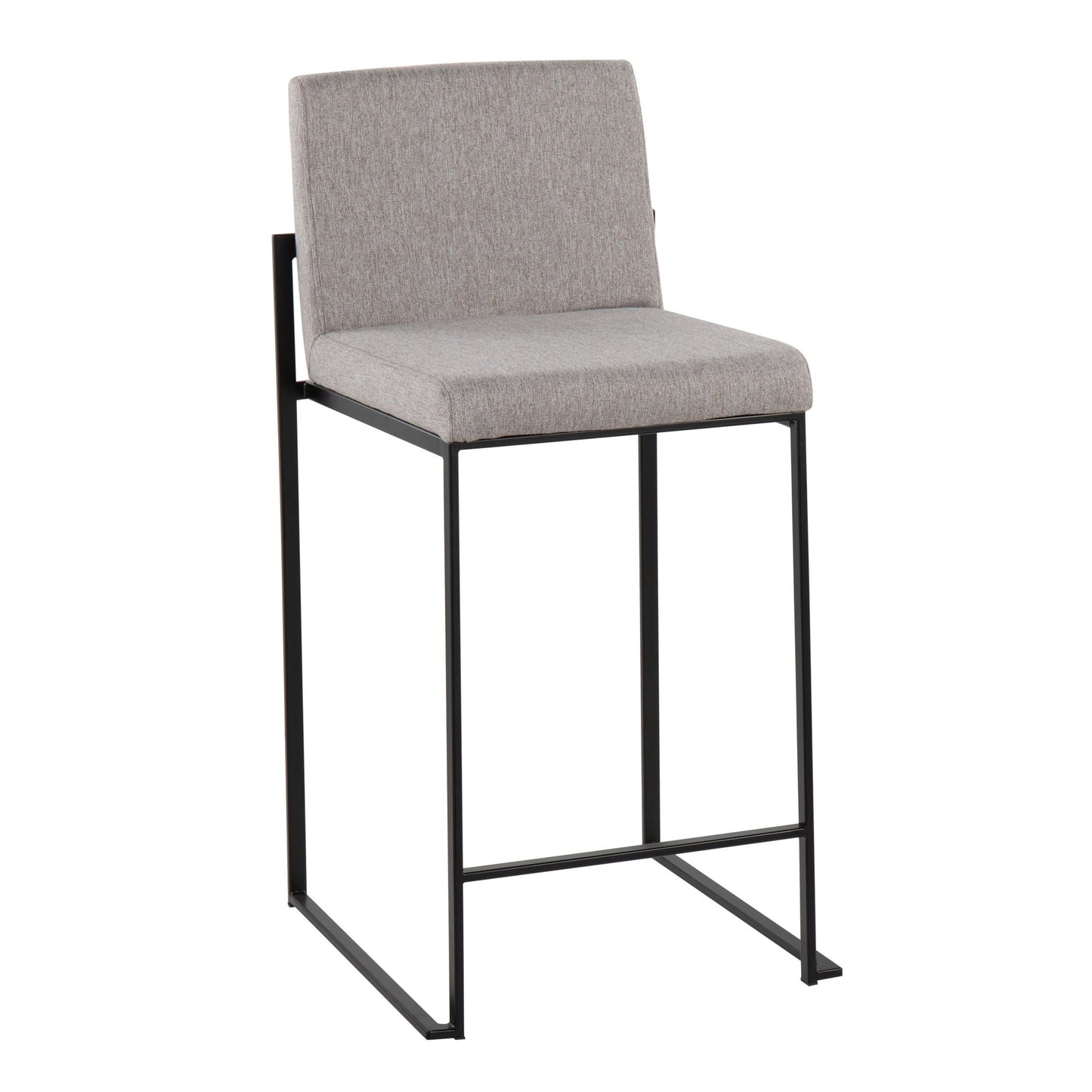 Fuji High Back 26" Fixed-Height Counter Stool - Set of 3 By LumiSource - B26-FUJIHBFB BKBG3 | Counter Stools | Modishstore - 20