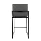 Fuji High Back 26" Fixed-Height Counter Stool - Set of 3 By LumiSource - B26-FUJIHBPU BKGY3 | Counter Stools | Modishstore - 8