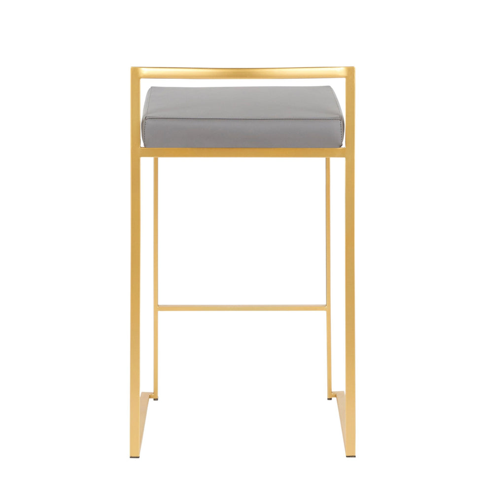 Fuji Stacker 26" Fixed-Height Counter Stool - Set of 3 By LumiSource - B26-FUJIPU AUBK3 | Counter Stools | Modishstore - 26