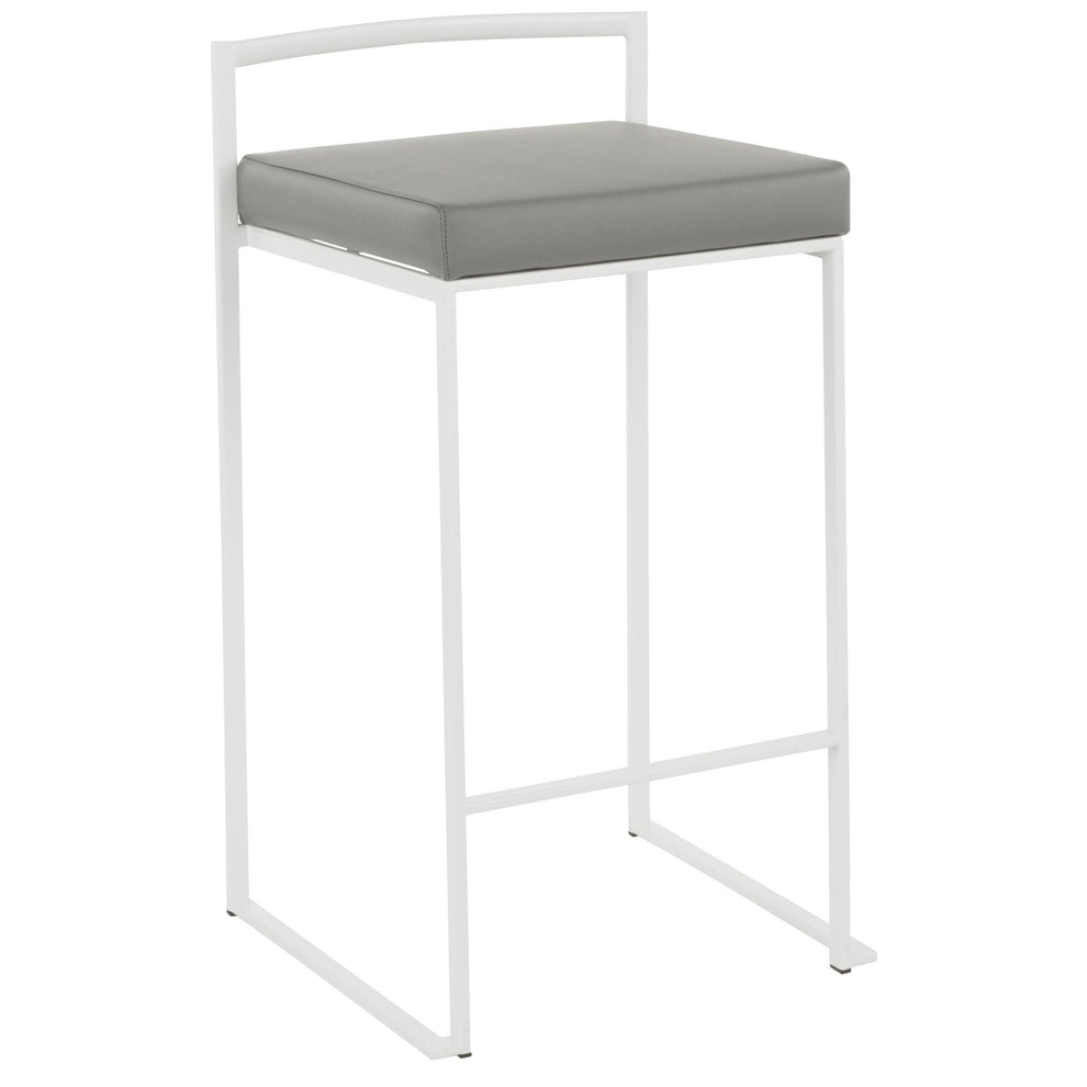 Fuji Stacker 26" Fixed-Height Counter Stool - Set of 3 By LumiSource - B26-FUJIPU WGY3 | Counter Stools | Modishstore - 3