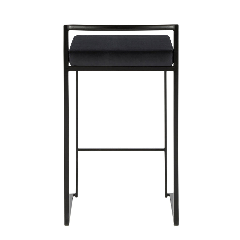 Fuji Stacker 26" Fixed-Height Counter Stool - Set of 3 By LumiSource - B26-FUJIV BKBK3 | Counter Stools | Modishstore - 10