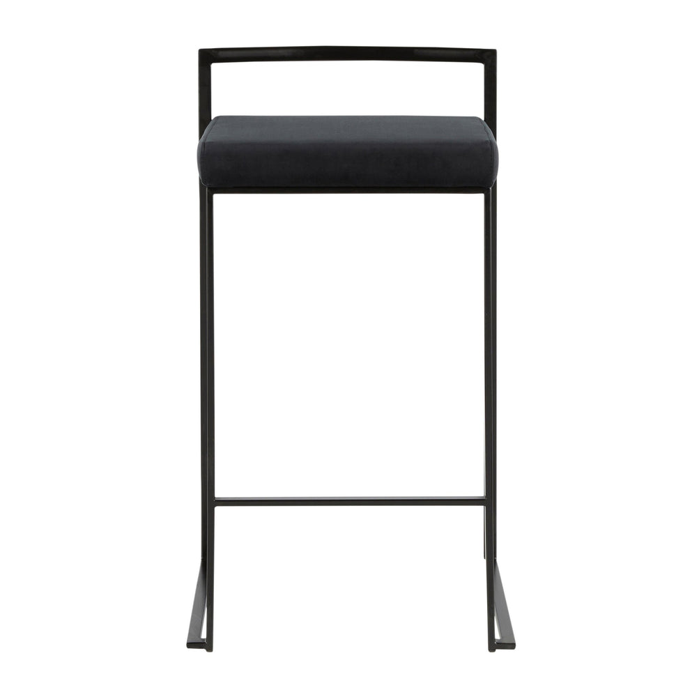 Fuji Stacker 26" Fixed-Height Counter Stool - Set of 3 By LumiSource - B26-FUJIV BKBK3 | Counter Stools | Modishstore - 9