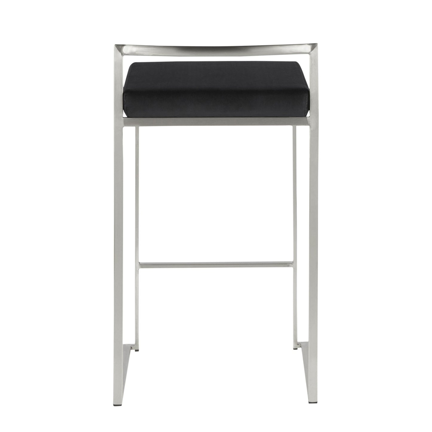 Fuji Stacker 26" Fixed-Height Counter Stool - Set of 3 By LumiSource - B26-FUJIV SSBK3 | Counter Stools | Modishstore - 10