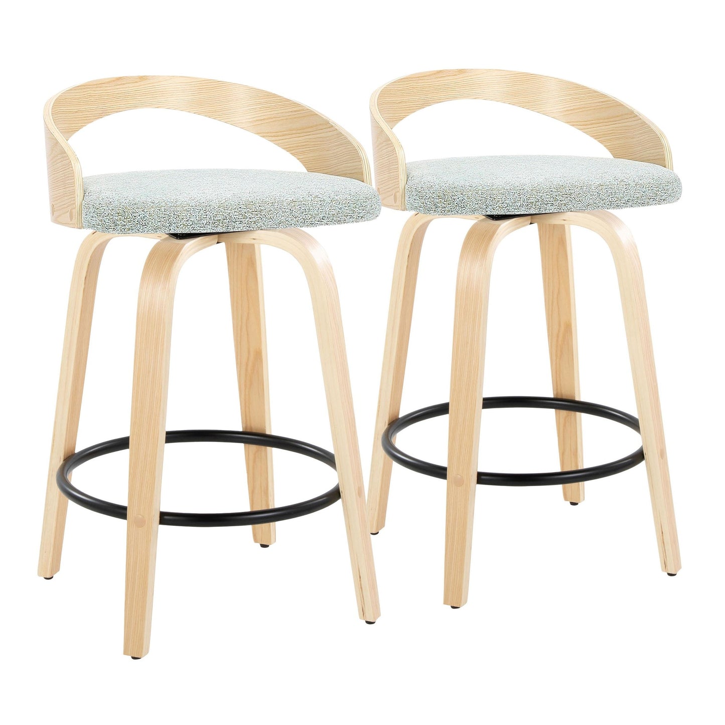 Grotto 26" Fixed-Height Counter Stool - Set of 2 By LumiSource - B26-GROTTO-GRTZQ2 NANAGN2 | Counter Stools | Modishstore - 3