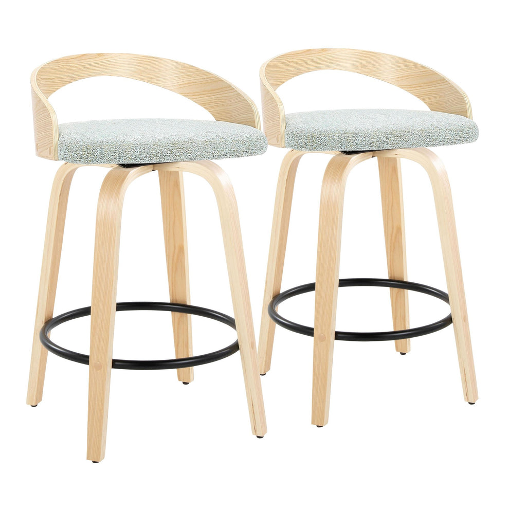 Grotto 26" Fixed-Height Counter Stool - Set of 2 By LumiSource - B26-GROTTO-GRTZQ2 NANAGN2 | Counter Stools | Modishstore - 3
