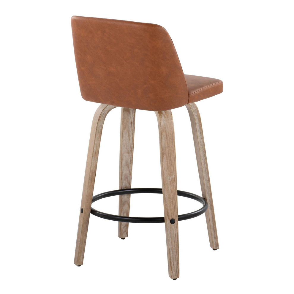 Toriano 26" Fixed-Height Counter Stool - Set of 2 By LumiSource - B26-TRNOPU-GRTZQ2 WWCAM2 | Counter Stools | Modishstore - 8