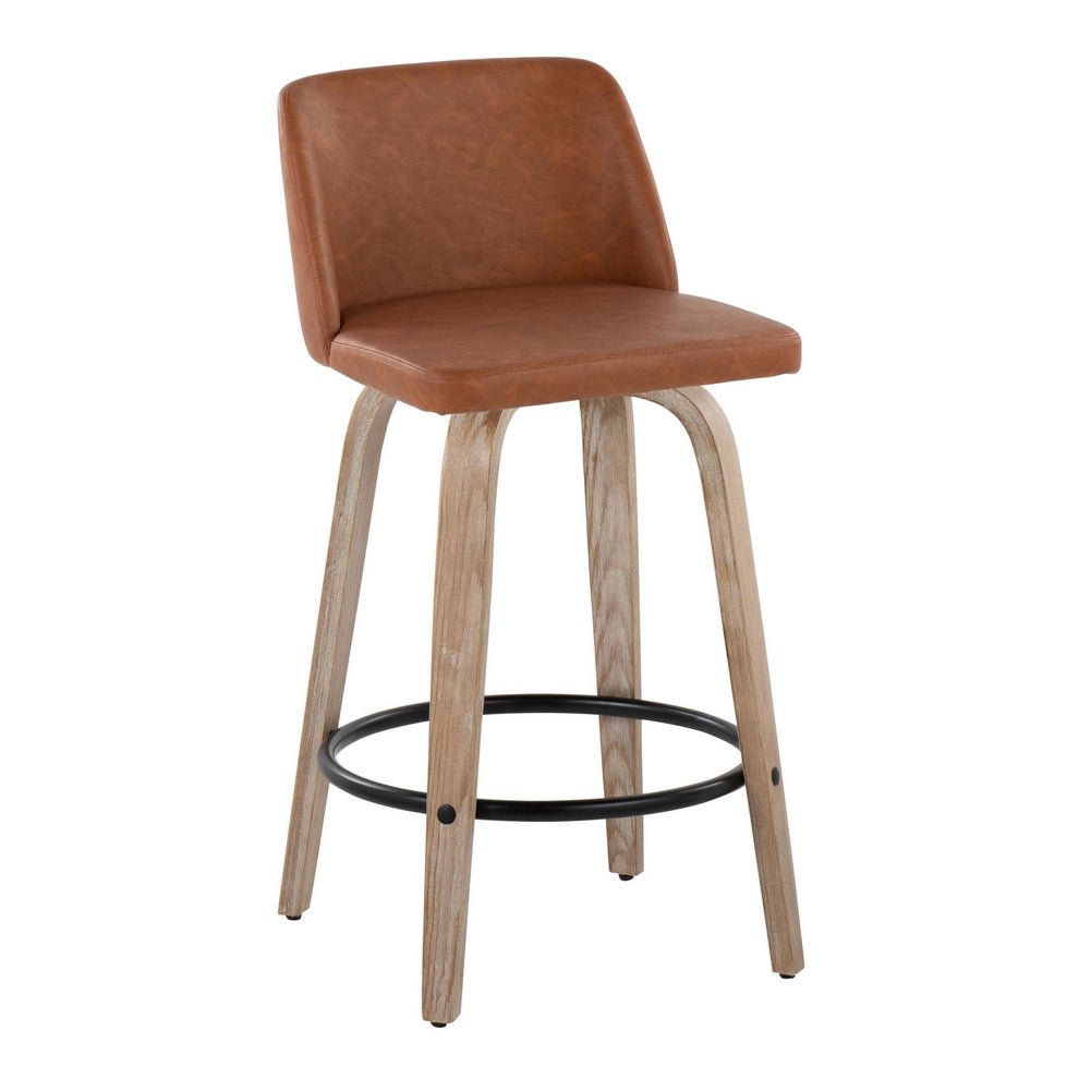 Toriano 26" Fixed-Height Counter Stool - Set of 2 By LumiSource - B26-TRNOPU-GRTZQ2 WWCAM2 | Counter Stools | Modishstore - 6