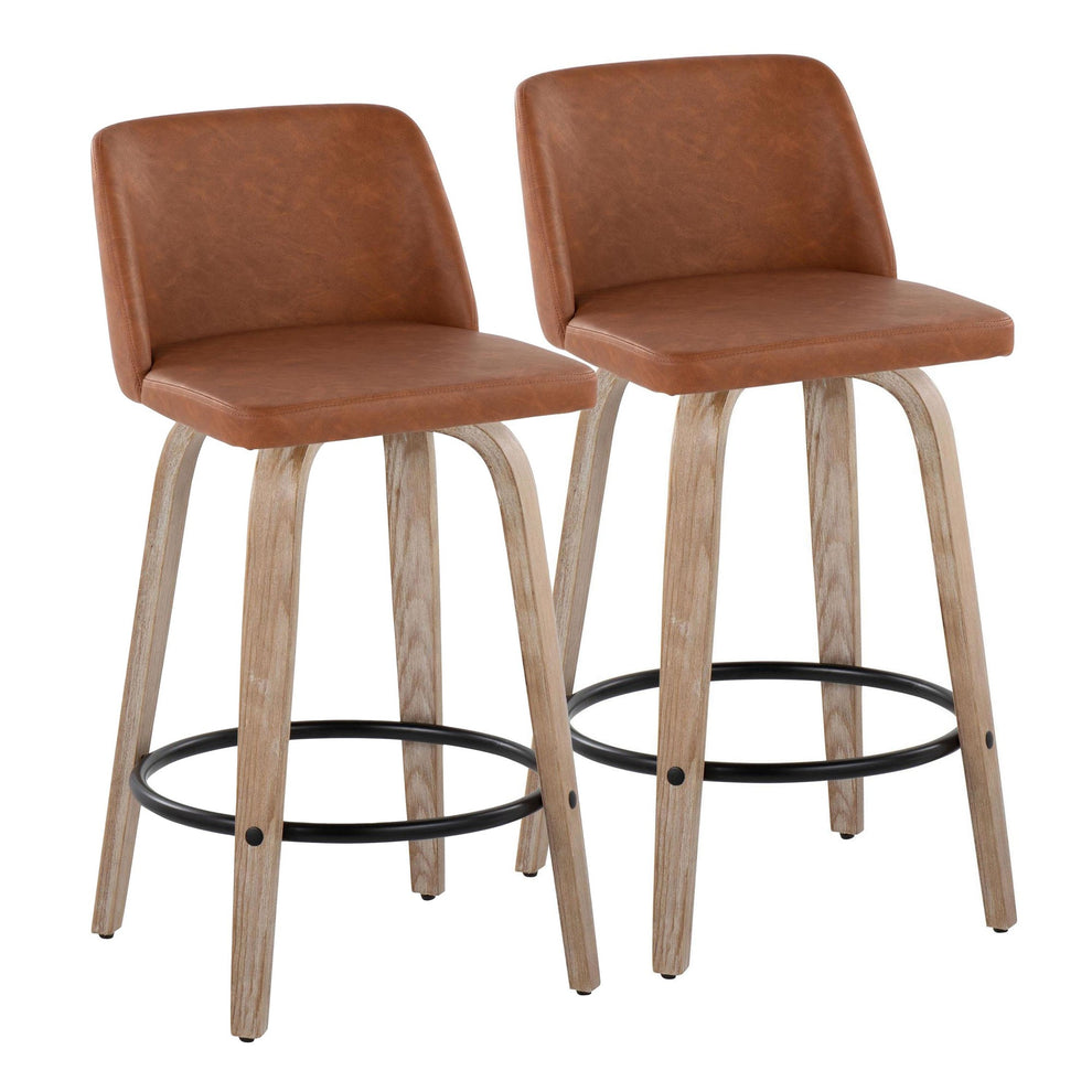 Toriano 26" Fixed-Height Counter Stool - Set of 2 By LumiSource - B26-TRNOPU-GRTZQ2 WWCAM2 | Counter Stools | Modishstore - 5