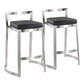 Fuji DLX Counter Stool - Set of 2 By LumiSource - B28-FUJDLX BK2 | Counter Stools | Modishstore