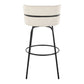 Cinch Claire 30" Fixed-Height Barstool - Set of 2 By LumiSource - B30-CINCH-CLARZQ2 BKBKCR2 | Bar Stools | Modishstore - 10