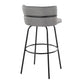 Cinch Claire 30" Fixed-Height Barstool - Set of 2 By LumiSource - B30-CINCH-CLARZQ2 BKBKCR2 | Bar Stools | Modishstore - 16