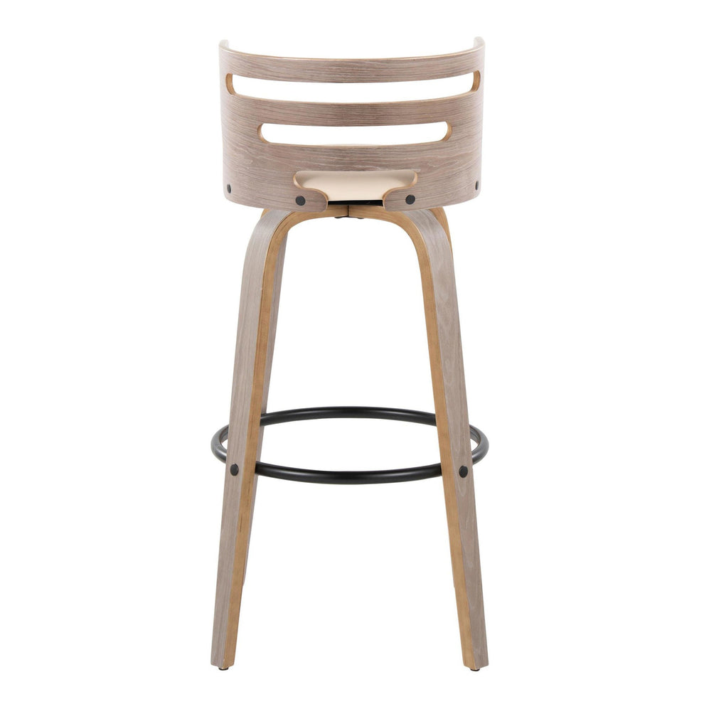 Cosini 30" Fixed-Height Barstool - Set of 2 By LumiSource - B30-COSIPU-GRTZQ2 LGYLGYBK2 | Bar Stools | Modishstore - 20
