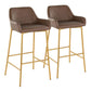 Daniella 30" Fixed-Height Barstool - Set of 2 By LumiSource - B30-DNLAPU2 AUE2 | Bar Stools | Modishstore - 2