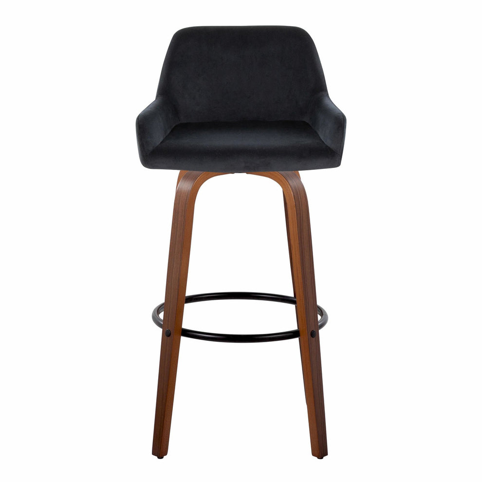 Daniella 30" Fixed-Height Barstool - Set of 2 By LumiSource - B30-DNLAV-GRTZQ2 WLBK2 | Bar Stools | Modishstore - 9