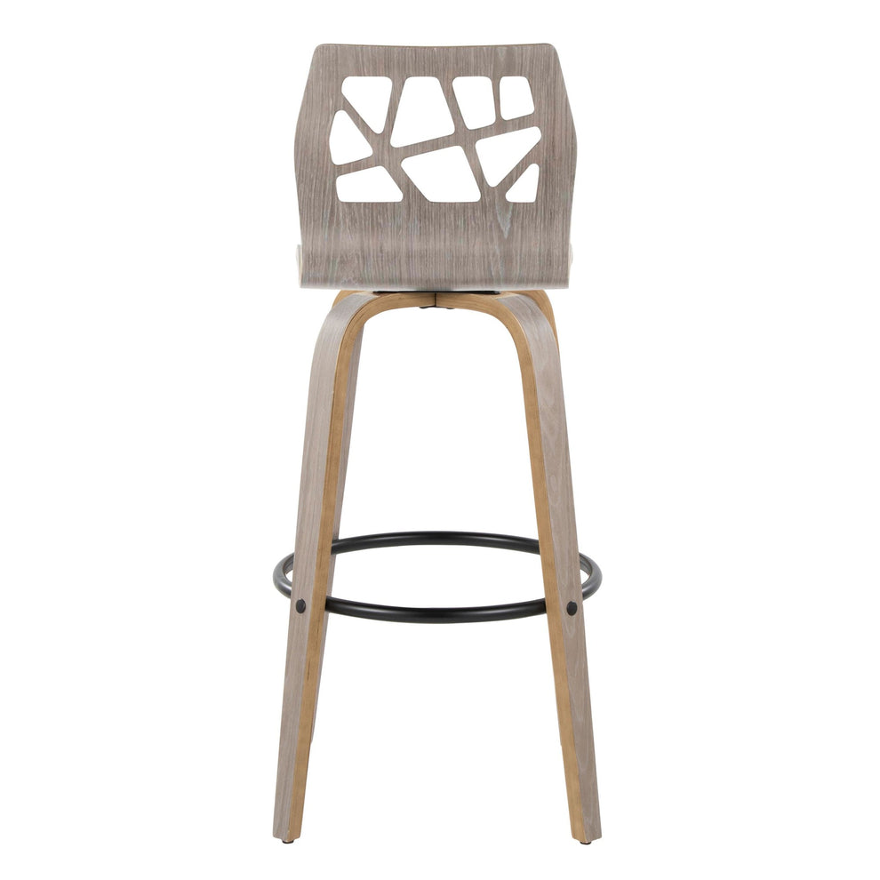 Folia 30" Fixed-Height Barstool - Set of 2 By LumiSource - B30-FOLIAFB-GRTZQ2 LGYLGYLGY2 | Bar Stools | Modishstore - 10