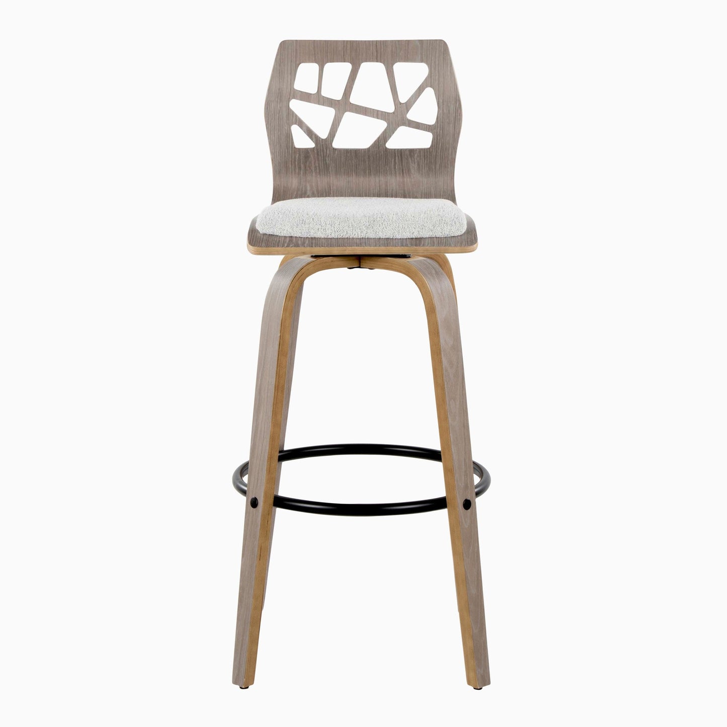 Folia 30" Fixed-Height Barstool - Set of 2 By LumiSource - B30-FOLIAFB-GRTZQ2 LGYLGYLGY2 | Bar Stools | Modishstore - 9