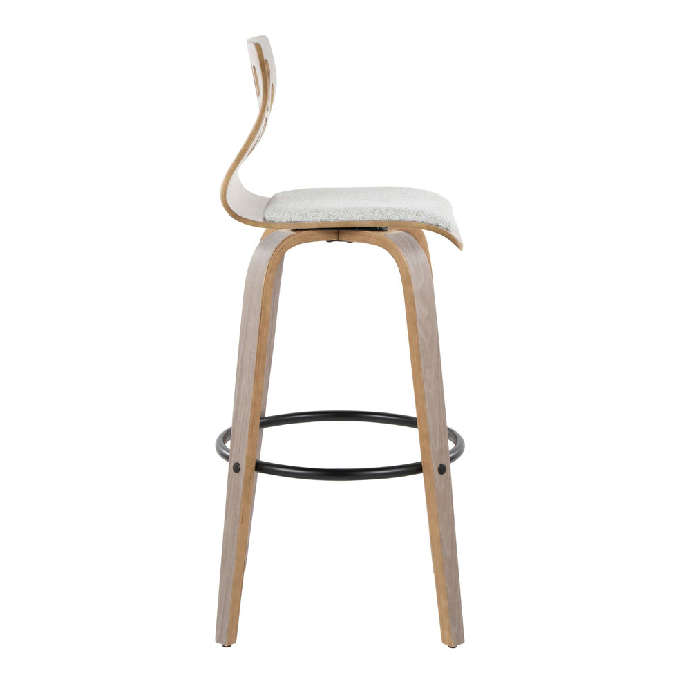 Folia 30" Fixed-Height Barstool - Set of 2 By LumiSource - B30-FOLIAFB-GRTZQ2 LGYLGYLGY2 | Bar Stools | Modishstore - 7
