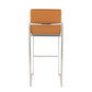 Fuji High Back 30" Fixed-Height Barstool - Set of 2 By LumiSource - B30-FUJIHBPU SSCAM2 | Bar Stools | Modishstore - 8