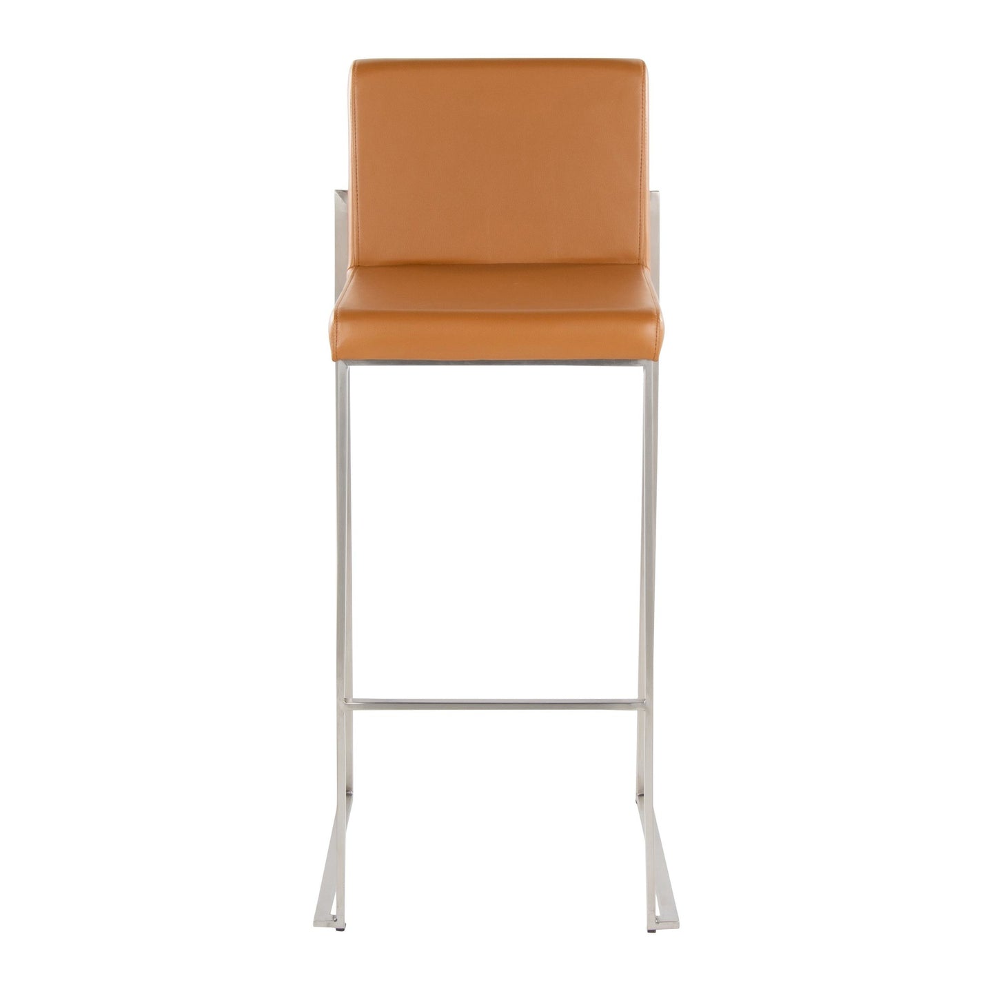 Fuji High Back 30" Fixed-Height Barstool - Set of 2 By LumiSource - B30-FUJIHBPU SSCAM2 | Bar Stools | Modishstore - 7