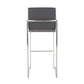 Fuji High Back 30" Fixed-Height Barstool - Set of 3 By LumiSource - B30-FUJIHBPU SSGY3 | Bar Stools | Modishstore - 9