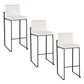 Fuji High Back 30" Fixed-Height Barstool - Set of 3 By LumiSource - B30-FUJIHBV BKW3 | Bar Stools | Modishstore