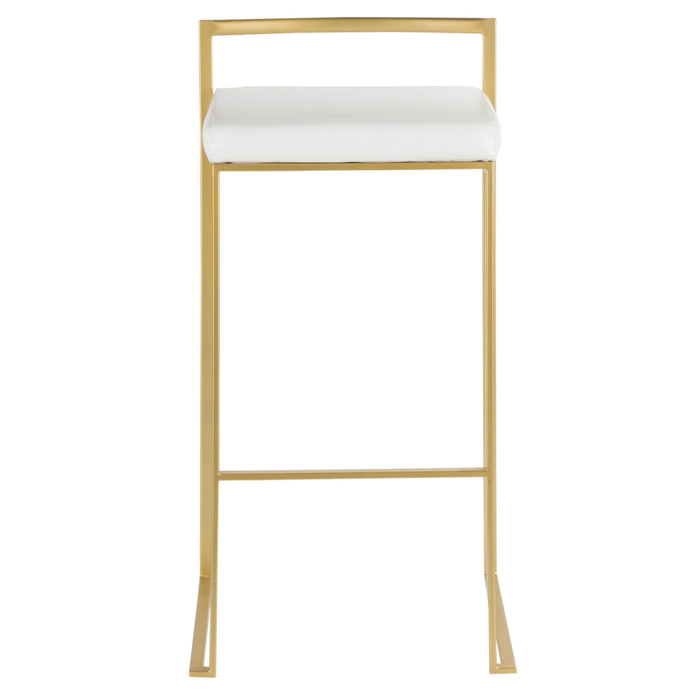 Fuji Stacker 30" Fixed-Height Barstool - Set of 3 By LumiSource - B30-FUJIPU AUBK3 | Bar Stools | Modishstore - 16