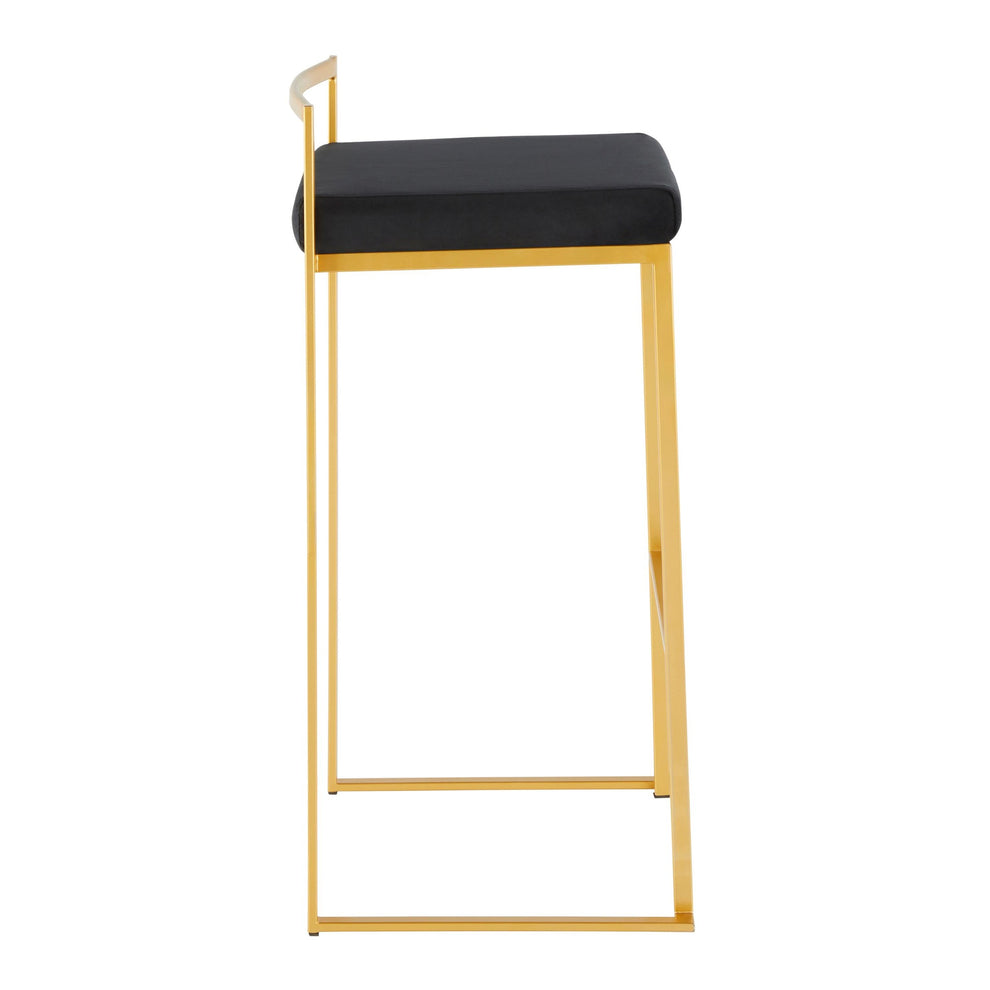 Fuji Stacker 30" Fixed-Height Barstool - Set of 3 By LumiSource - B30-FUJIV AUBK3 | Bar Stools | Modishstore - 5